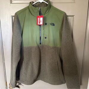 The North Face Olive and Charcoal Fleece Jacketnorth face fleece quarter zip